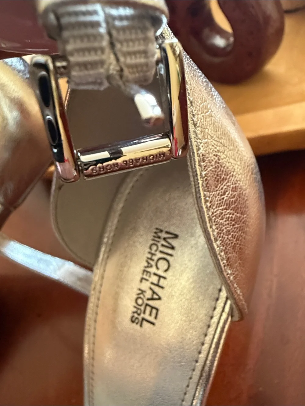 Michael Kors Silver Sequin Bow Ankle-Strap Heels